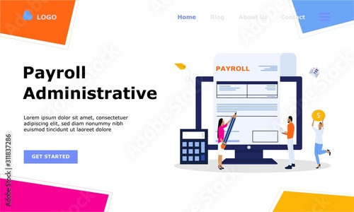 Salary Payment Administrative Vector Illustration Concept , Suitable for web landing page, ui,  mobile app, editorial design, flyer, banner, and other related occasion 