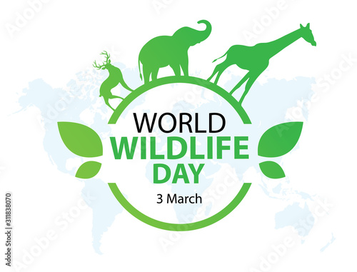 World Wildlife Day, March 3. Vector illustration for you design, card, banner, poster.
