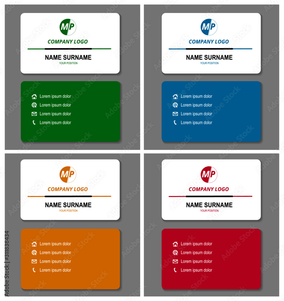 Business card design vector simple identity Business card design vector simple identity