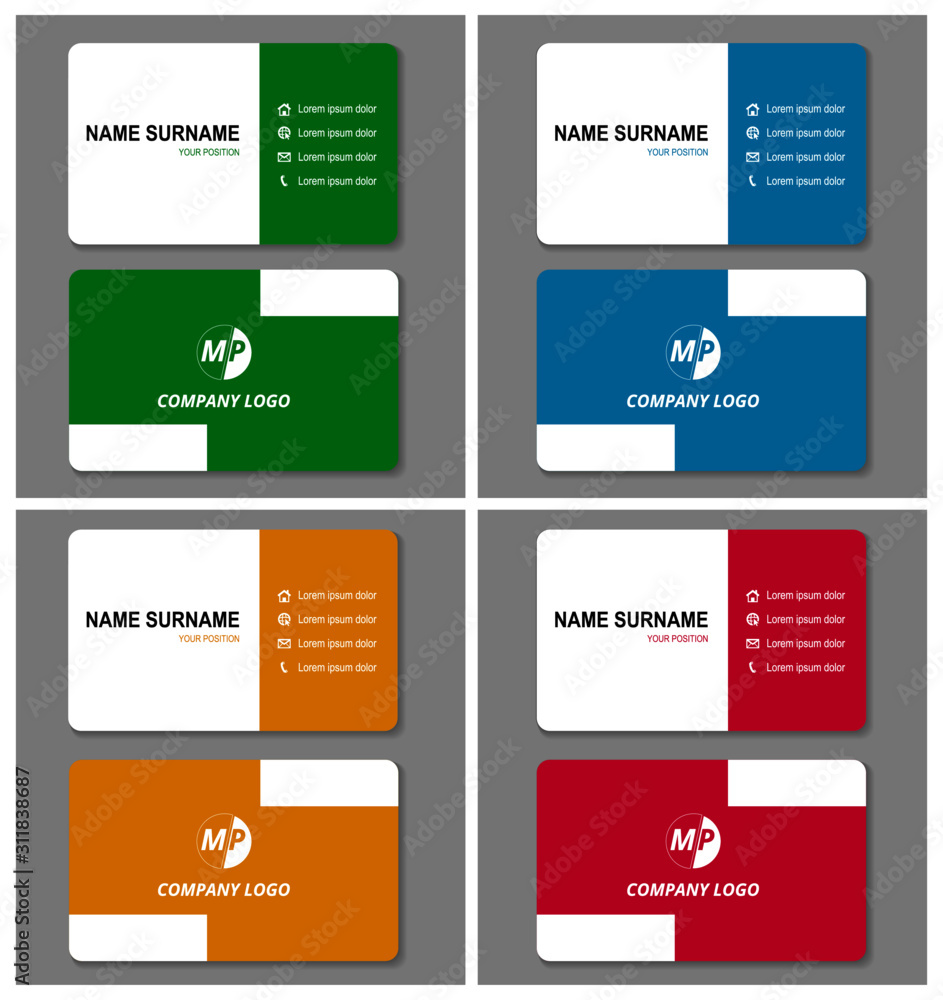 Business card design vector simple identity