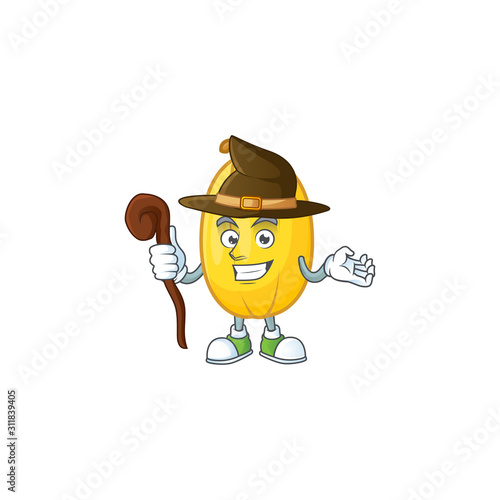 Happy Face Witch spaghetti squash cartoon character style