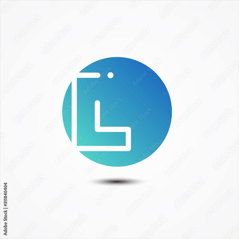 Vector round symbol letter L design minimalist Vector round symbol letter L design minimalist