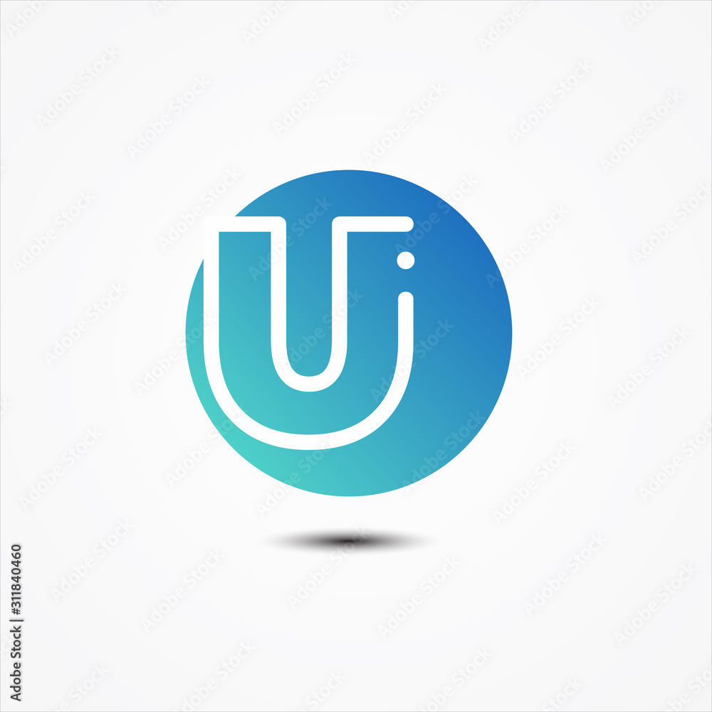 Vector round symbol letter U design minimalist Vector round symbol letter U design minimalist