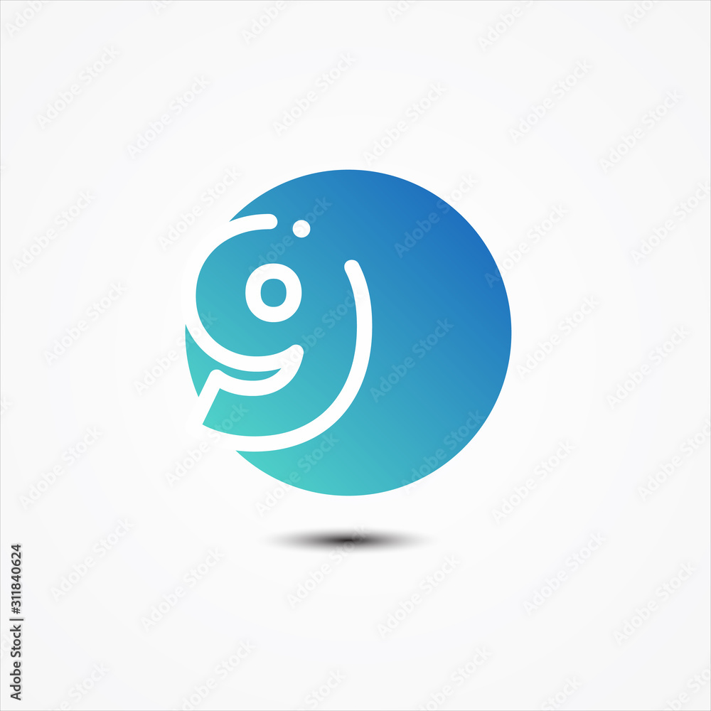 Vector round symbol number 9 design minimalist Vector round symbol number 9 design minimalist