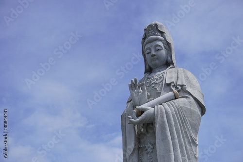 Statue of Goddess Kwan Im 22.8 meter high statue was founded in Vihara Avalokitesvara in downtown Siantar, located in Jalan Siposo-Poso.  © peacefoo