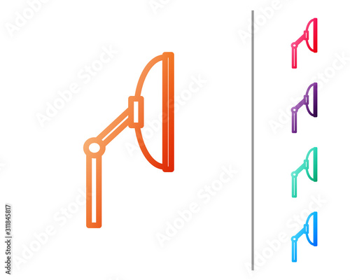 Red line Windscreen wiper icon isolated on white background. Set color icons. Vector Illustration