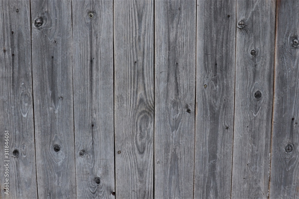 Fototapeta premium Wooden, not very old, shabby, gray boards.