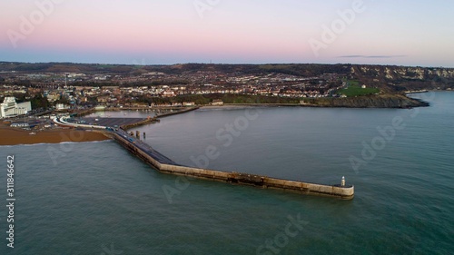 Folkestone and the Harbour Arm from the air.