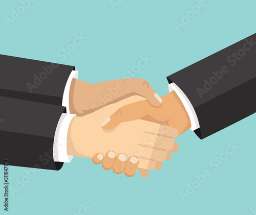 businessman shaking hands symbol of success deal concept