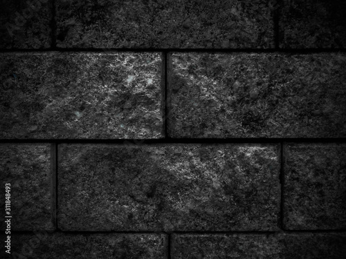 black stone blocks background. Stones texture. The wall of stones.black block and stone.