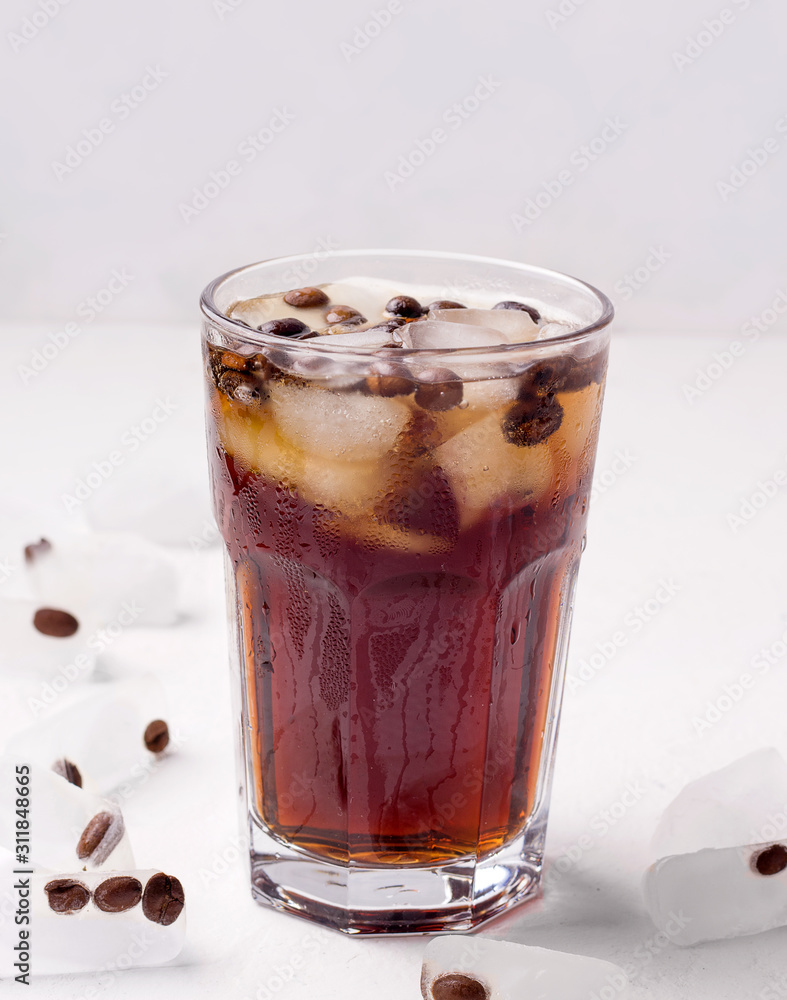 iced coffee on a white background. Cold drinks iced coffee on a white background. Cold drinks