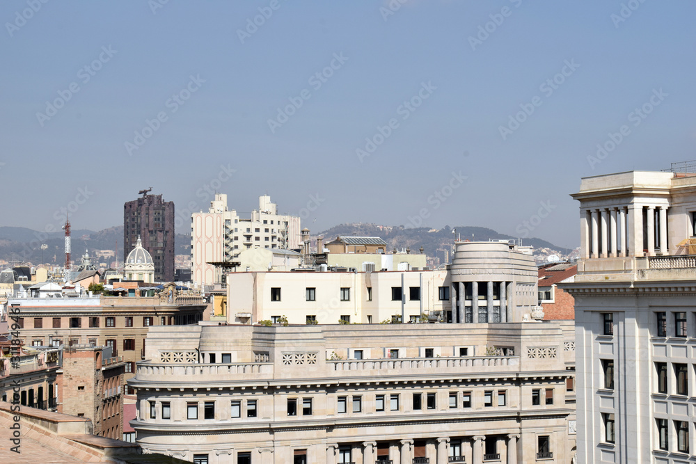 Skyline & View across Sunny Rooftops of Spanish City 