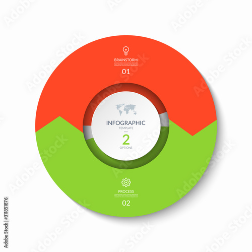 Infographic process chart. Design template with 2 circular arrows.