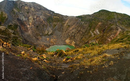 Wide angle view of Irazu volcano crater lake, Costa Rica photo