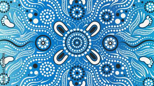 Illustration based on aboriginal style of background.