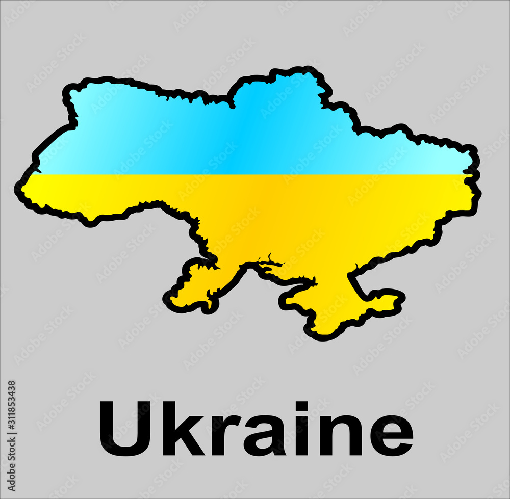 Ukraine country geographic map icon vector illustration