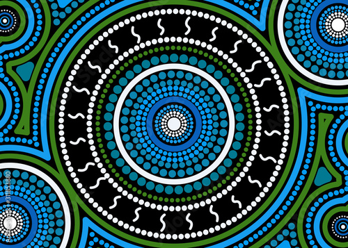Illustration based on aboriginal style of background.
