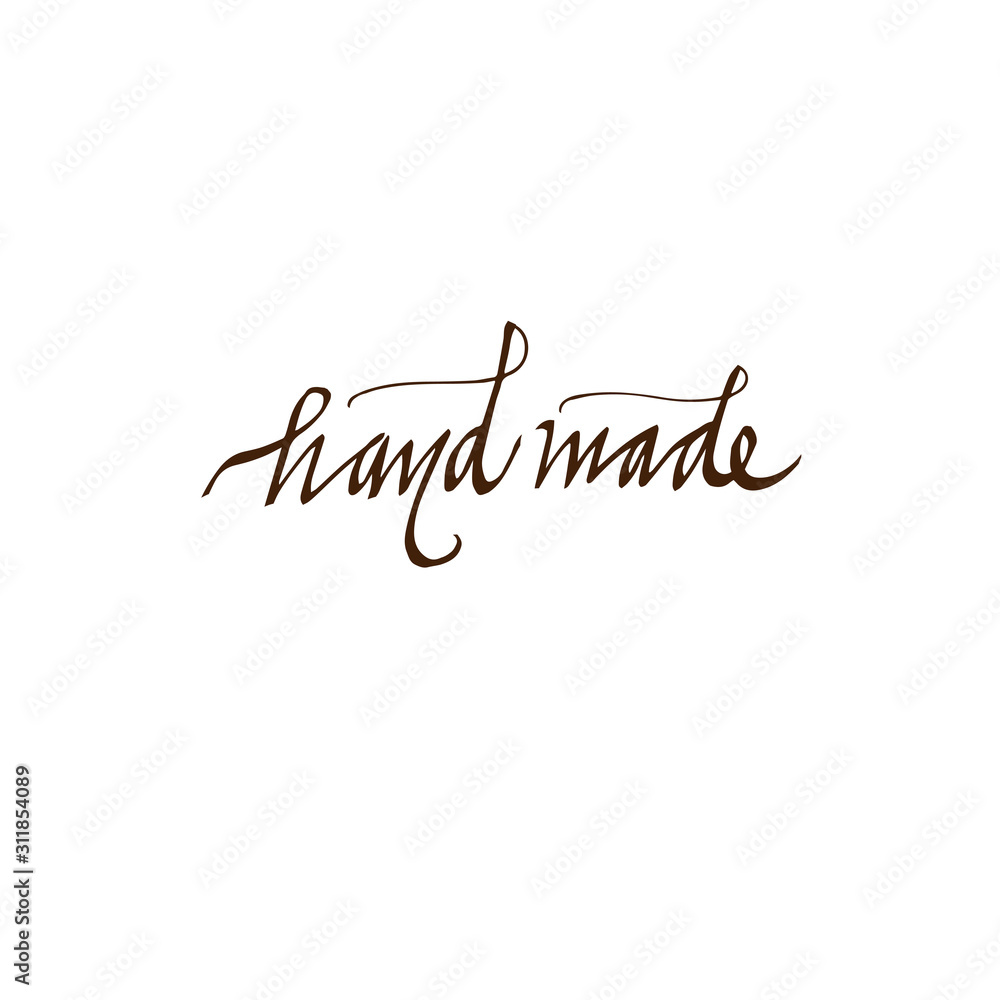 hand-written inscription hand made, calligraphy, lettering. vector