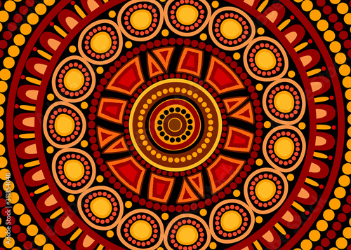 Aboriginal dot art vector background