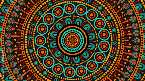 Aboriginal dot art vector background