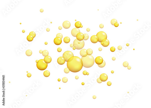Gold oil bubbles. 