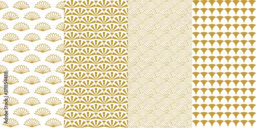 Collection of seamless geometric designs.