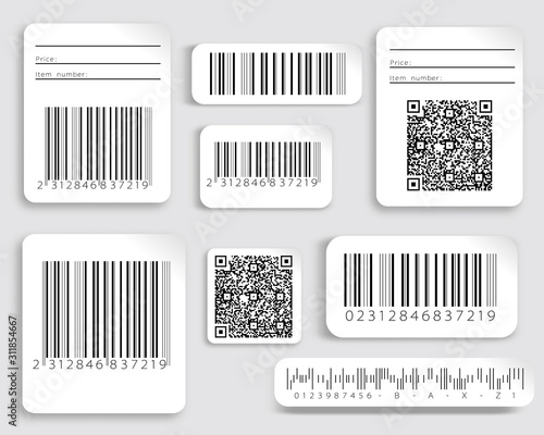 Realistic barcode icon.