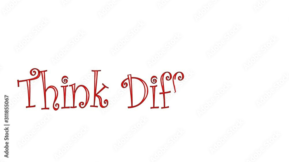 Think Different, concept words drawing on white board. Think Different, concept words drawing on white board.