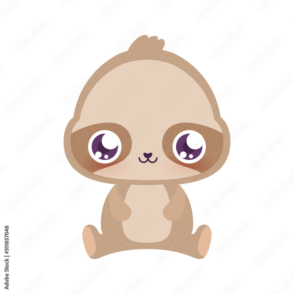 Obraz premium Cute sloth cartoon vector design