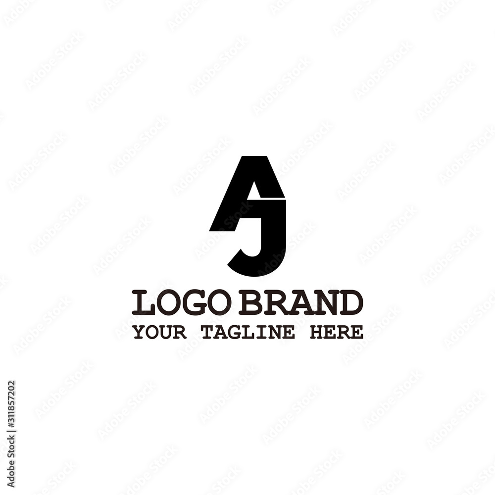 letter aj linked geometric simple design symbol logo vector letter aj linked geometric simple design symbol logo vector