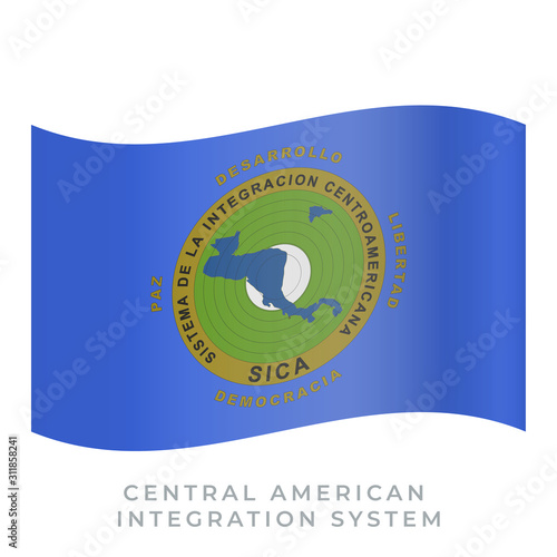 Central American Integration System waving flag vector icon. Vector illustration isolated on white. photo
