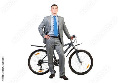 Fototapeta Naklejka Na Ścianę i Meble -  Young man in grey business suit and tie