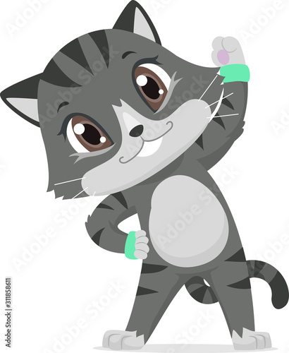 Cat Exercise Side Bend Illu...