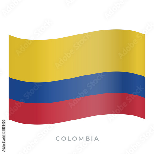 Colombia waving flag vector icon. Vector illustration isolated on white.
