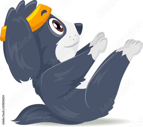 Dog Exercise V Ups Illustra...