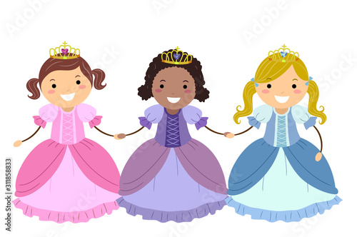 Stickman Kids Girls Princes...
