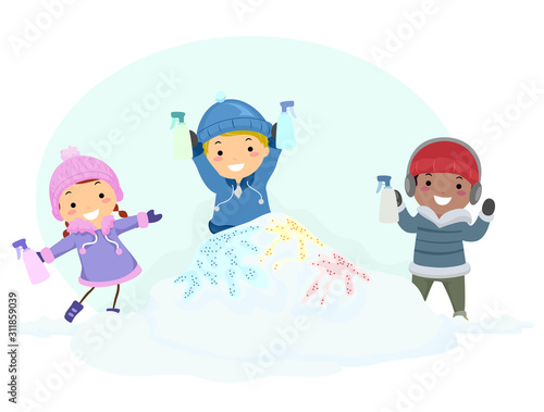 Stickman Kids Snow Paint Il...
