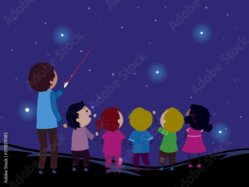 Stickman Kids Teacher Laser Point Star