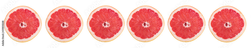 Grapefruit slice on white background Grapefruit slice on white background