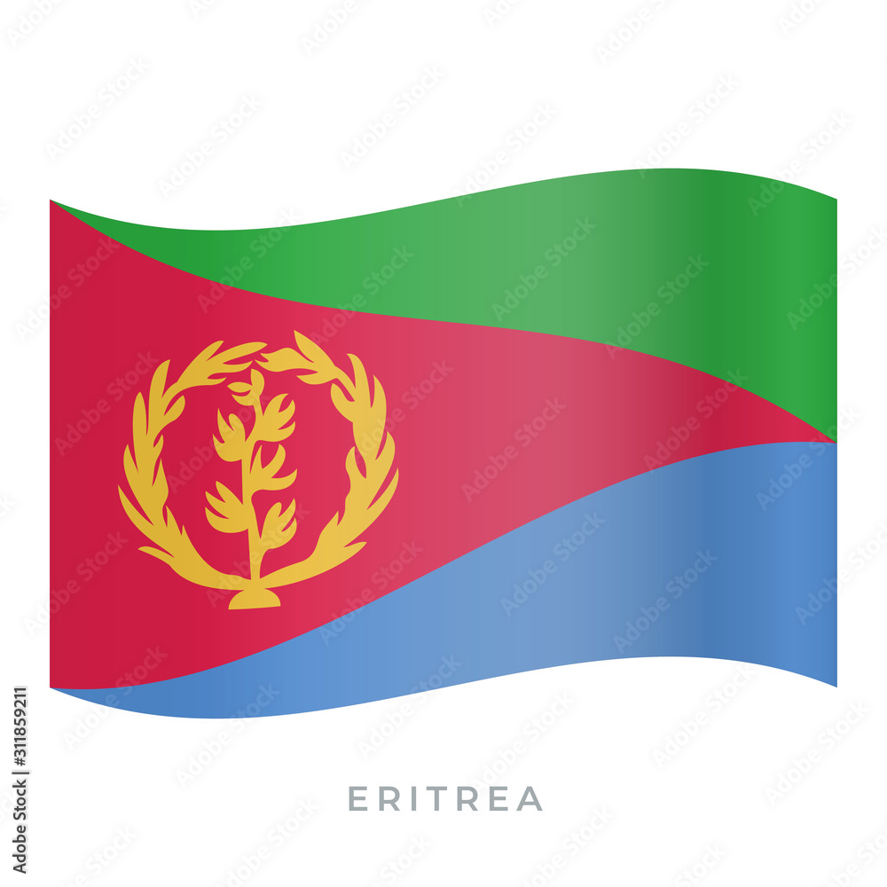 Fototapeta premium Eritrea waving flag vector icon. Vector illustration isolated on white.