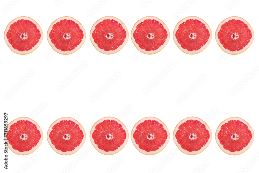 Grapefruit slice on white background Grapefruit slice on white background