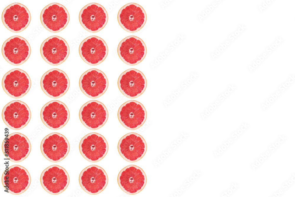 Grapefruit slice on white background Grapefruit slice on white background