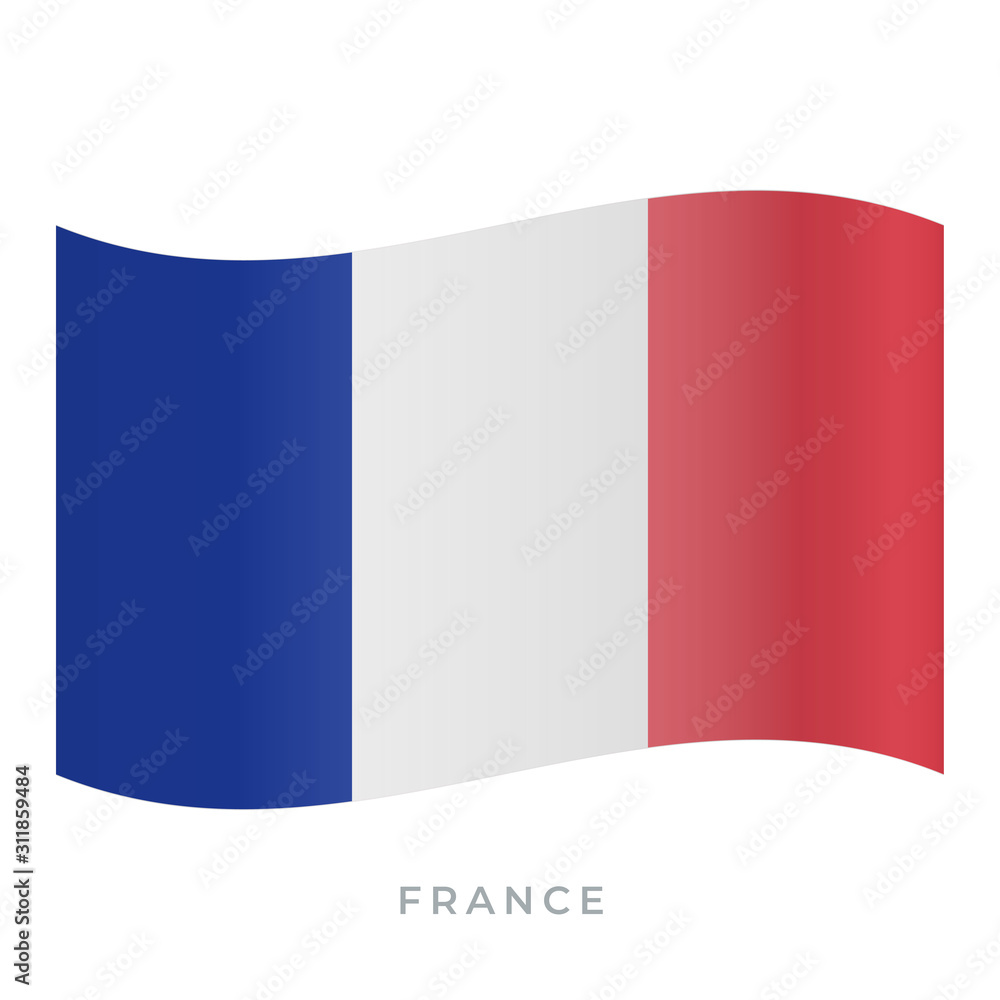 France waving flag vector icon. Vector illustration isolated on white. France waving flag vector icon. Vector illustration isolated on white.