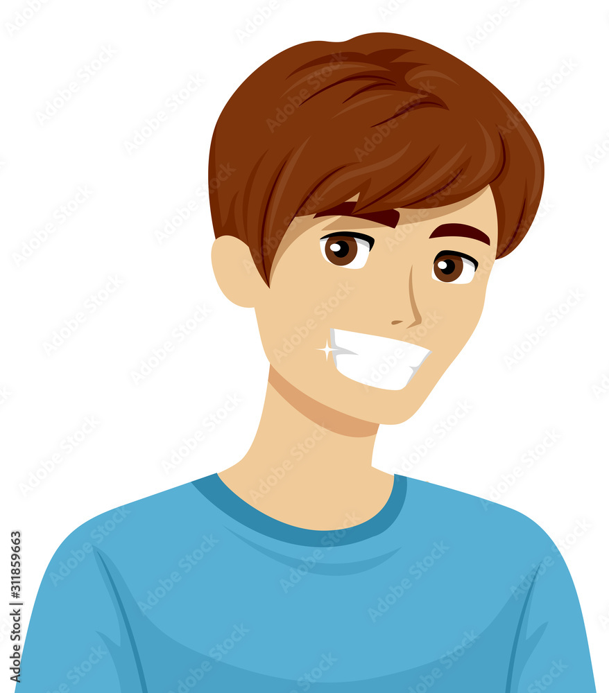 Teen Boy Healthy Teeth Illustration Teen Boy Healthy Teeth Illustration