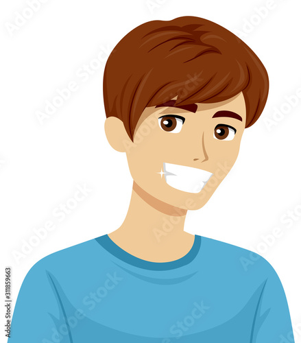 Teen Boy Healthy Teeth Illustration