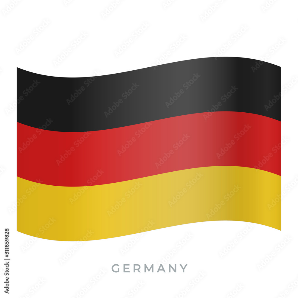 Germany waving flag vector icon. Vector illustration isolated on white. Germany waving flag vector icon. Vector illustration isolated on white.