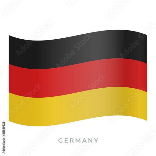 Germany waving flag vector icon. Vector illustration isolated on white.