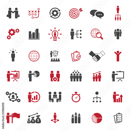 Universal business management and human resources icon set. Universal icons for web and mobile. Vector.	