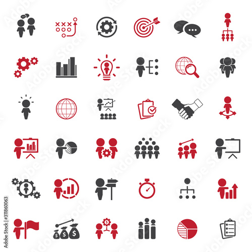 Universal business management and human resources icon set. Universal icons for web and mobile. Vector.	