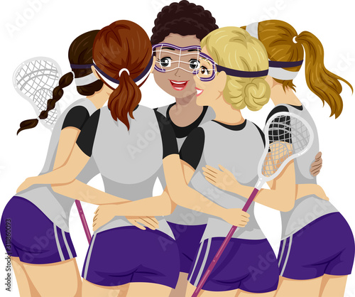 Teens Girls Sports Club Lacrosse Illustration